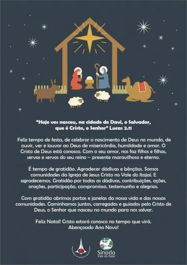 Portal Luteranos | Feliz Natal! Cristo estará conosco no tempo que virá.  Abençoado Ano Novo!