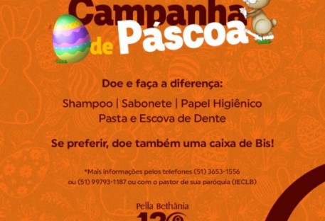 Páscoa: Pella Bethânia lança campanha de arrecadação de donativos