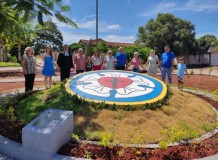 Comunidade de Porto Nacional inaugura Rosa de Lutero na praça